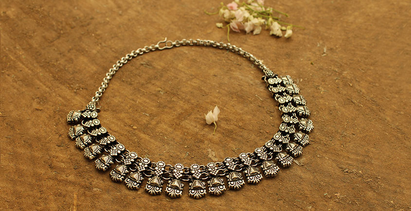 Khwab ✽ Antique Finish White Metal ✽ Necklace { 8 }